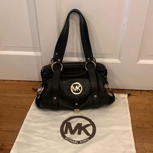 Michael Kors Black Leather Satchel Tote